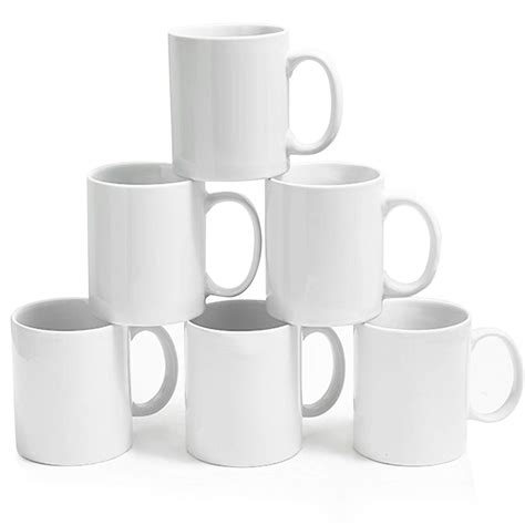 Set Of 6 White Classic Ceramic Coffee Mugs Sale Coffee Mugs Shop