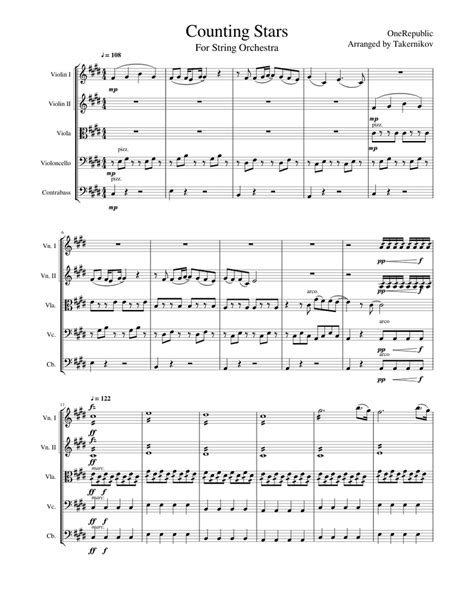 🎻counting Stars An Arrangement For Strings Orchestra Sheet Music For