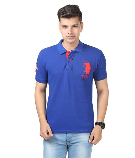 Royal blue polo shirts for women. USPA Royal Blue Polo Neck Half sleeves T-shirt - Buy USPA ...