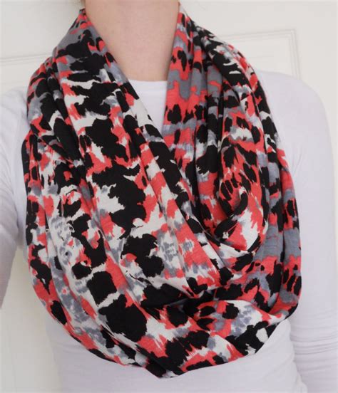 Coral And Gray Tie Dye Infinity Scarf By Christinescraftyitem 1600