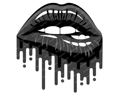 Dripping Lips Svg Lipsdripping Lips Clipart Dripping Lips Biting Lips