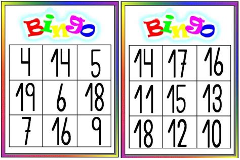 Bingo Para Imprimir Bingo De Numeros Bingo