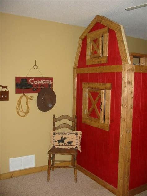How can you decorate horse themed bedroom. Red Horse Barn Bed bedroom | Horse bedroom, Horse themed ...