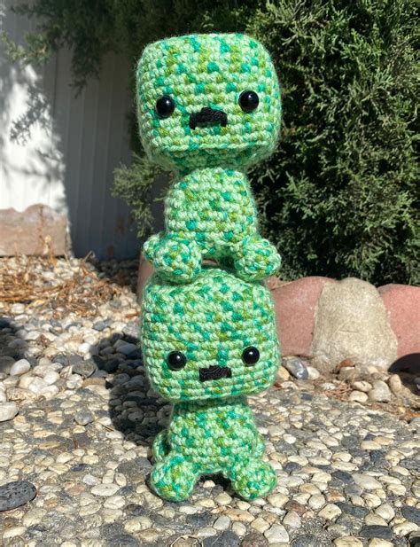 Cute Minecraft Amigurumi Handmade Crochet Creeper Plush Doll Etsy