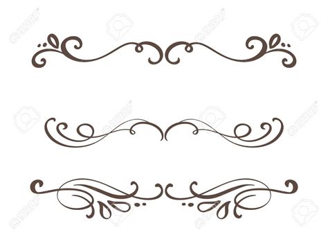 Vector Vintage Line Elegant Dividers And Separators Swirls And Corners