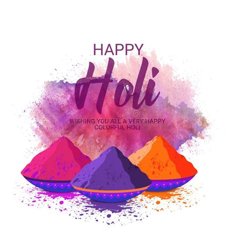 Happy Holi Celebration Indian Festival Of Colours Stock Vector