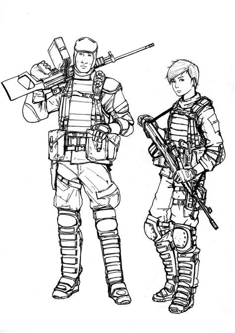 Bf4 Pla Support Class Line Art By Thomchen114 Comic Book Drawing