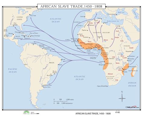 Transatlantic Slave Trade Route Map