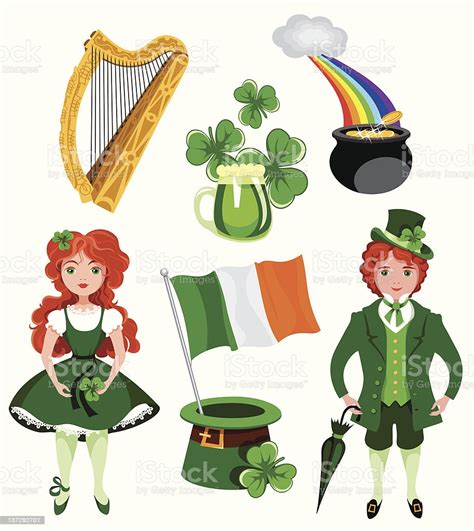 Patrick, patron saint of ireland. Saint Patricks Day Symbols Stock Illustration - Download ...