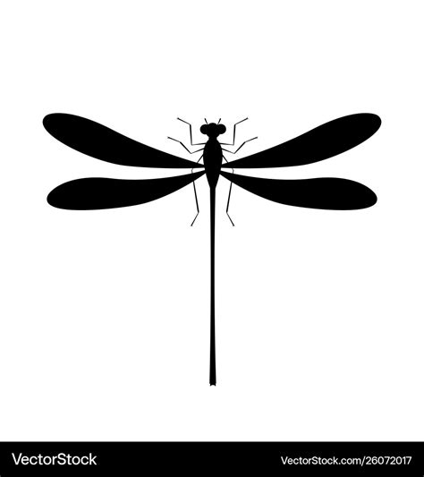 Dragonfly Silhouette Icon Isolated Symbol Of Vector Image