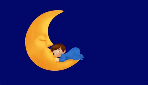 Illustration Of A Baby Boy Sleeping On The Moon Stock Illustration