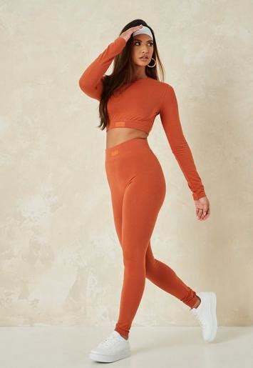 Tall Rust Co Ord Msgd Leggings Missguided