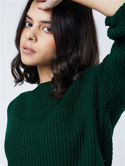 Buy Official Oversized Knits Emerald Green Women Sweaters Online