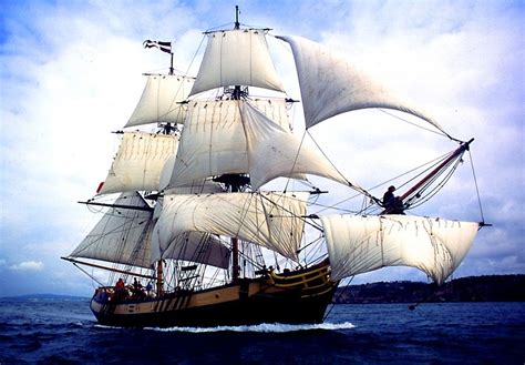 Early Sail Ships Notice The Shape Of The Sails This Is Called A
