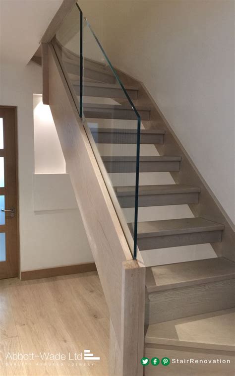 These materials really complement one another. Abbott-Wade open tread, stained oak staircase with ...