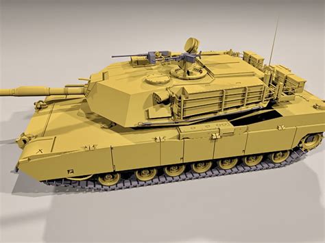 M1 Abrams Battle Tank 3d Model 3ds Max Files Free Download Modeling