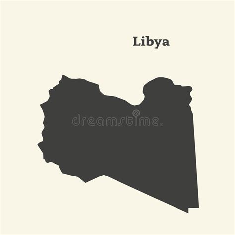 Outline Map Of Libya Isolated Illustration Stock Illustration