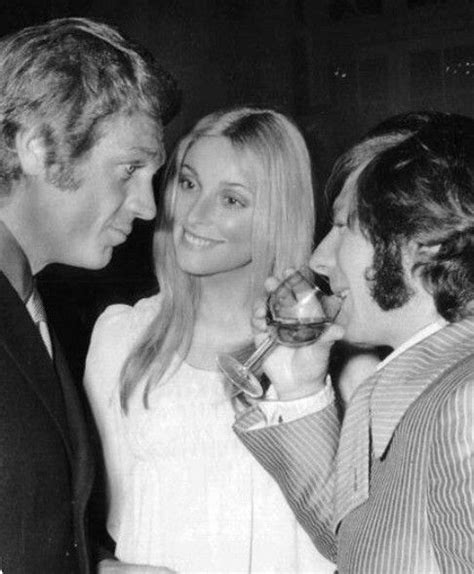 Steve Mcqueen Sharon Tate And Roman Polanski Photographed At A Party