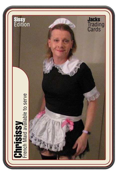 chrisissy sissy french maid model on jacks exposing trading cards freakden