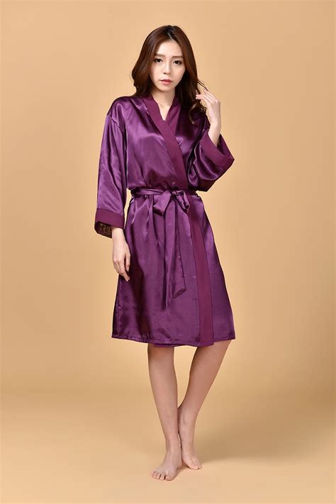 2016 silk kimono robe bathrobe women satin robe robe longue femme for women night sexy robes