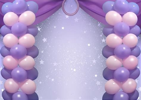 Premium Vector Birthday Background With Purple And Pink Party Balloons