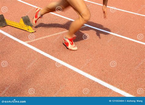 The Athlete Sprint Start Stock Photo Image Of Shoes 121553404