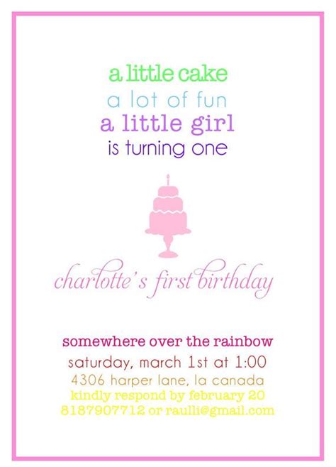 Like The Words A Little Cake A Lot Of Fun A Little Girl