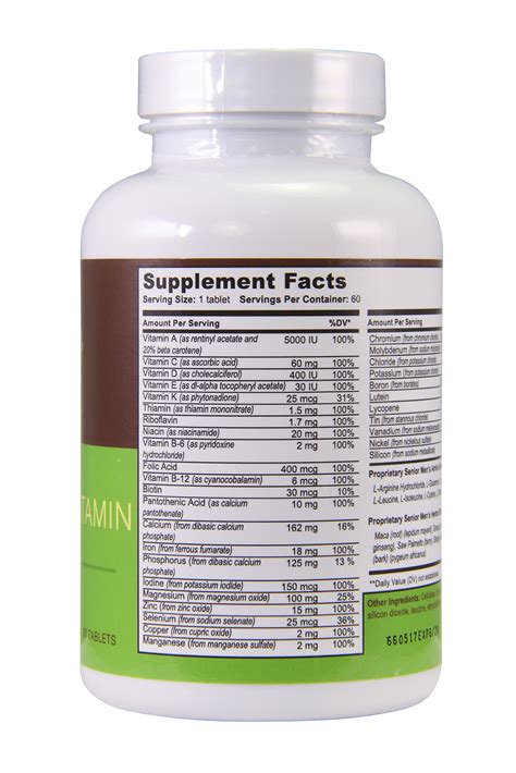 Read on to learn about important vitamins and supplements men of any age should consider. Optima Vitamins - Seniors Men's Multi-Vitamin 60 Tablets ...