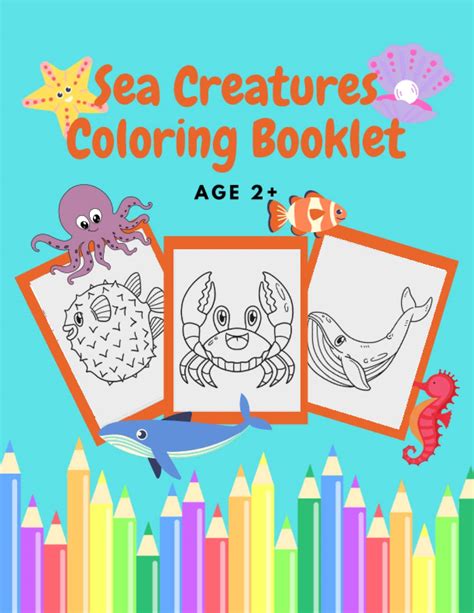 Sea Creatures Coloring Booklet Aged 2 Big And Simple Coloring Pages