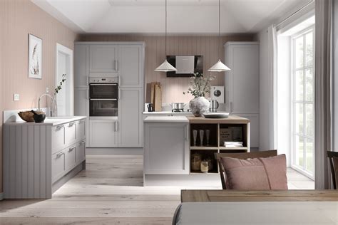 Create A Soothing Look By Pairing Light Dove Grey Cabinets With Pastel