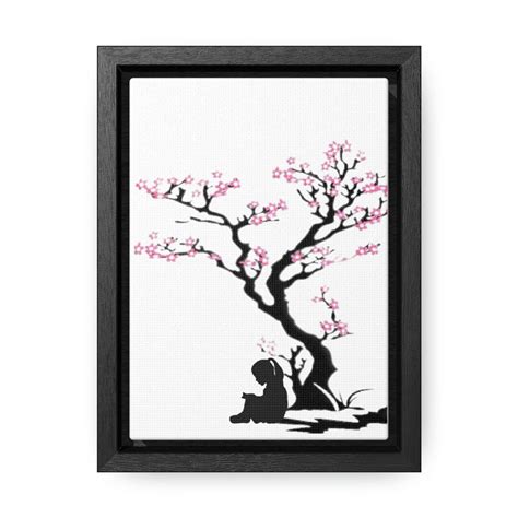 girl under cherry blossom tree art cherry blossom tree wall art japanese style art girl alone