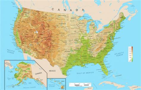 Cartina Usa Mappa Degli Stati Uniti Damerica Politica Fisica