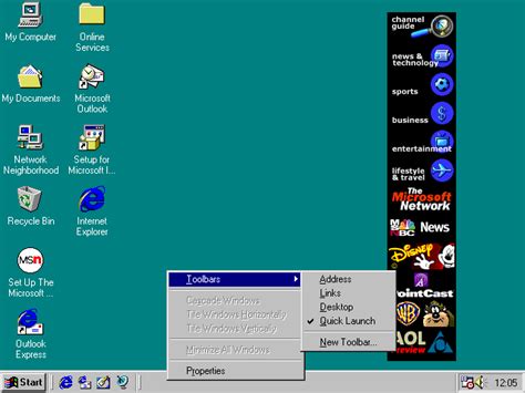 Windows 98 Module 2 Toolbars