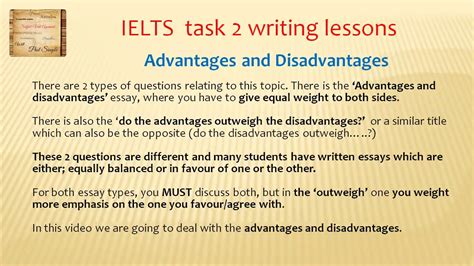Writing Task 2 Advantages And Disadvantages Youtube