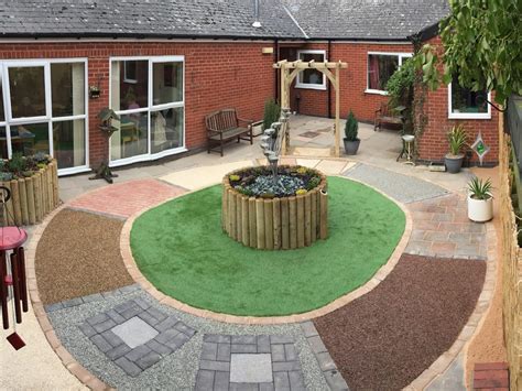 Dementia a mental health condition. Dementia Garden Mosaic Pathway with Water Feature in ...