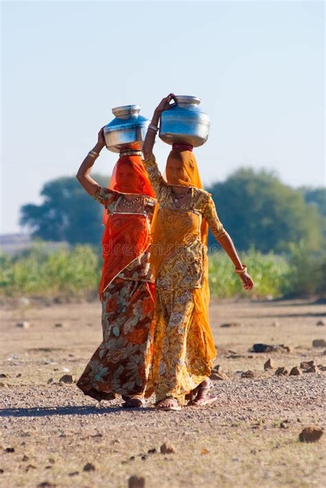 Women Carrying Water In Rajasthan India Editorial Photography Image