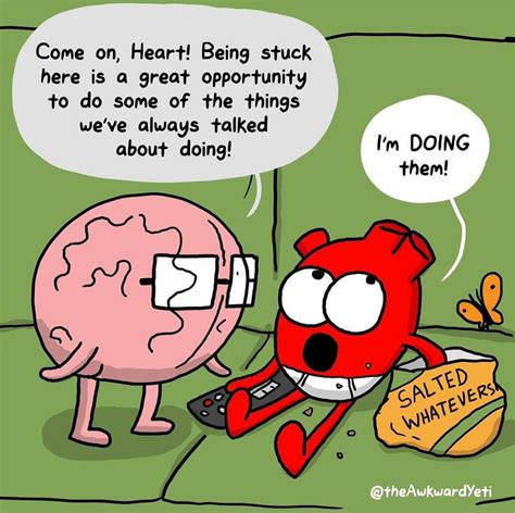 pin by mona shah on the awkward yeti awkward yeti heart and brain comic heart vs brain