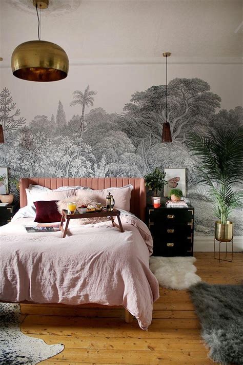 We did not find results for: boho glam bedroom with wall mural and pink black and gold ...