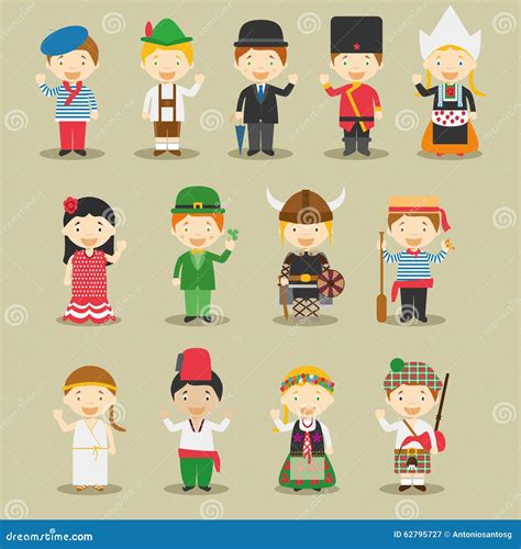 Kids And Nationalities Of The World Vector: Asia And Oceania/Australia