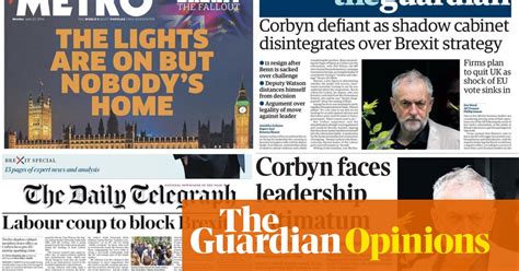 Jeremy Corbyns Leadership Crisis Dominates Newspaper Headlines Media
