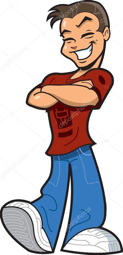 Teenage Boy With Arms Crossed — Stock Vector © Kennyk 90095468