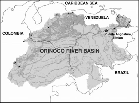 Map Of The Orinoco River Basin Grey Area Showing The Position Of