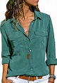 Camicia Chiffon Donna Camicette Oversize Camicie Manica Lunga Scollo V ...