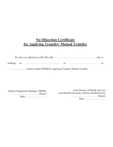 26 No Objection Certificate Templates Pdf Doc