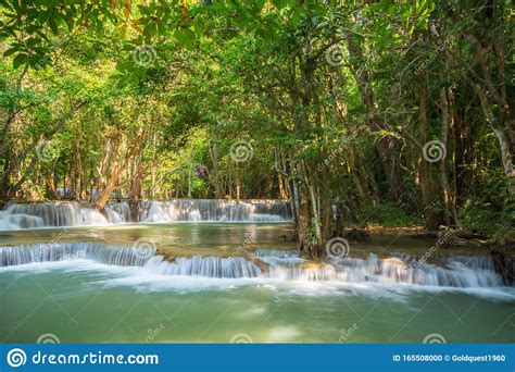 Huai Mae Kamin Beautiful Waterfalls Stock Photo Image Of National