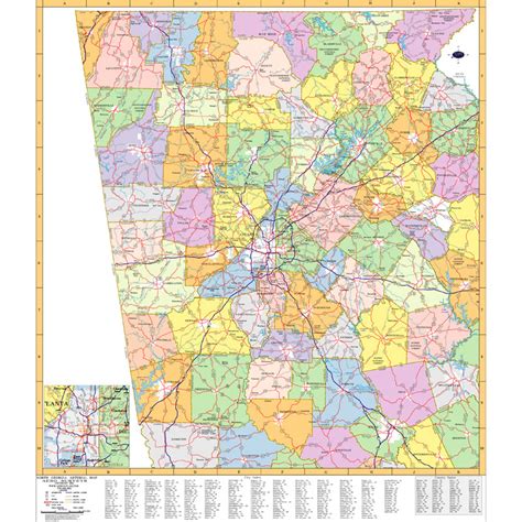 Atlanta Georgia Wall Maps And Zip Code Maps Aero Surveys