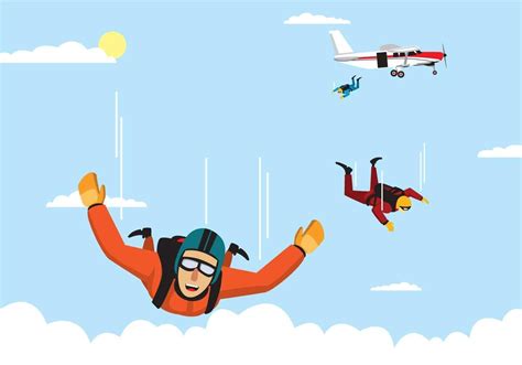 Descargar Skydiver Equipo Saltando De Un Vector De Avión Gratis