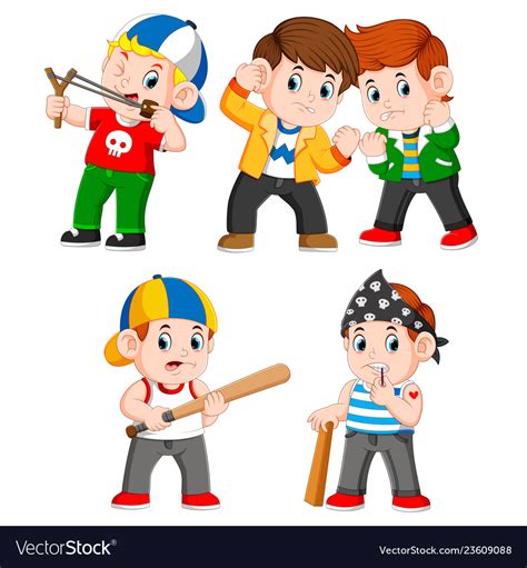 Bad Boy Posing With Good Costume Royalty Free Vector Image