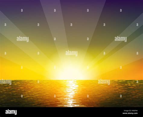 Sunrise On The Sea Background With Sun Light And Sea Stock Photo Alamy