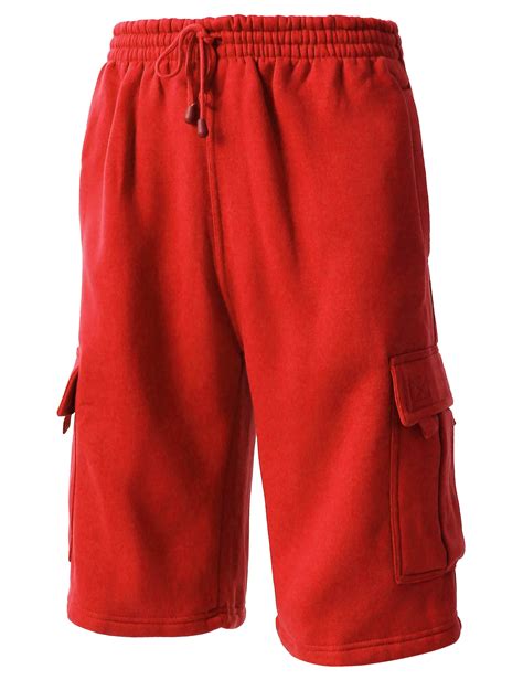 Hat And Beyond Mens Basic Casual Comfort Fleece Cargo Sweat Shorts